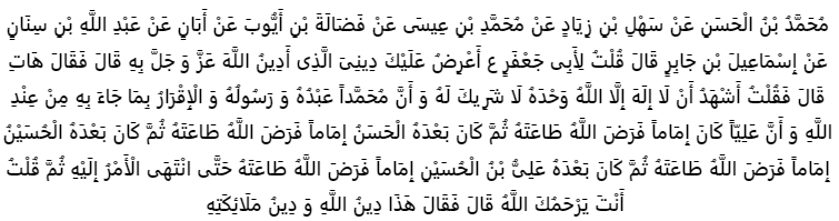 اصول کافی : کتاب حجّت، باب8 (وجوب اطاعت امامان (ع))