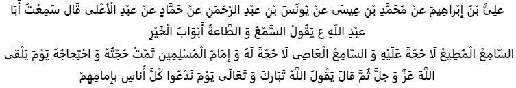 اصول کافی : کتاب حجّت، باب8 (وجوب اطاعت امامان (ع))