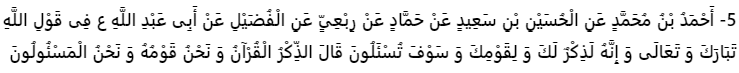 اصول کافی : کتاب حجّت، باب 20 (امامان(ع)اهل ذکری هستند که خدابندگان را به سوال از آنان فرمان داده)